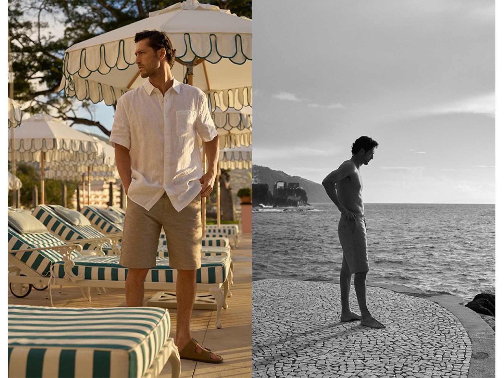 PANTALONES CORTOS CON MEZCLA DE LINO