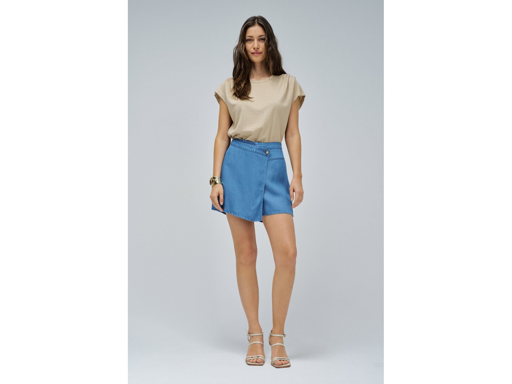 SKORT IN LIGHTDENIM