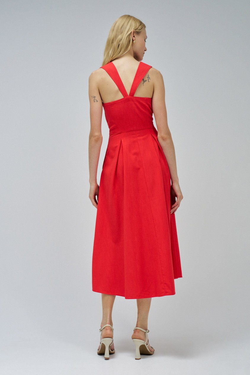MIDI KLEID MIT KNPFEN