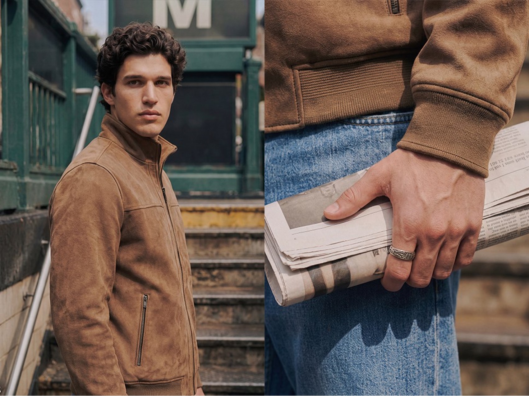 BOMBER JACKET SUEDE EFFECT