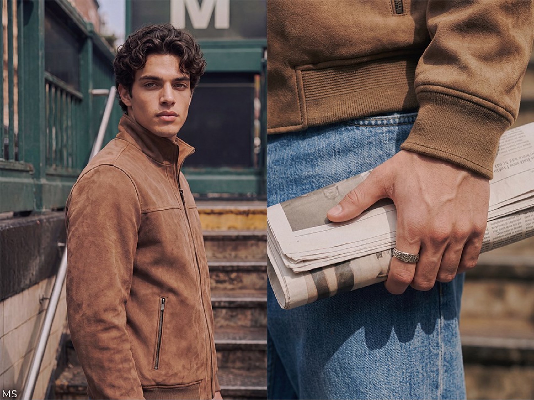 BLOUSON BOMBER EFFET SUEDE