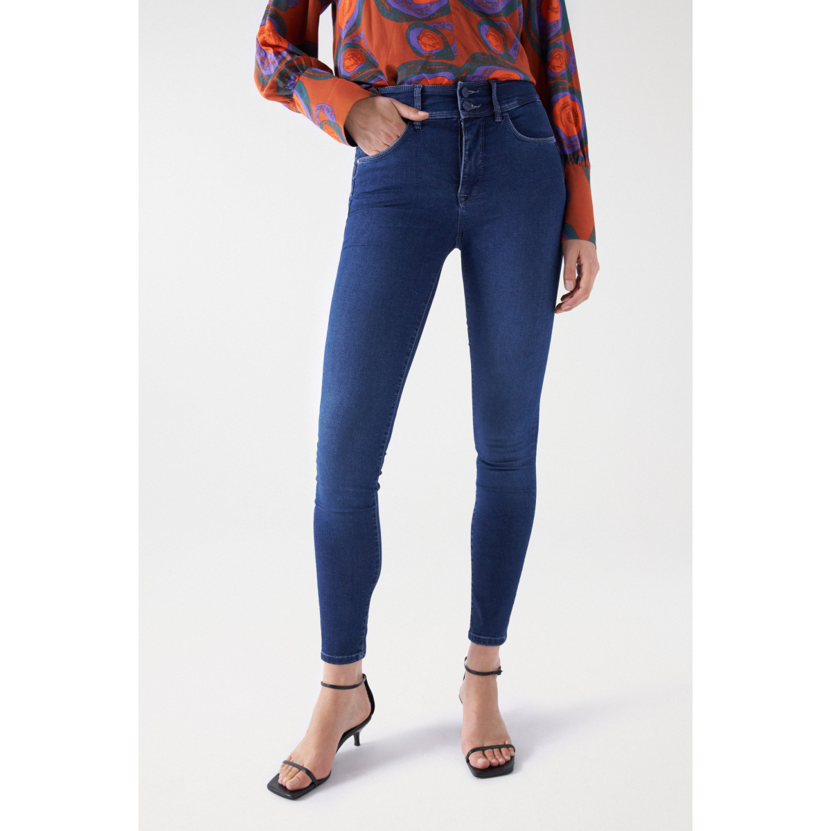 123253 PUSH IN SECRET SKINNY DARK JEANS