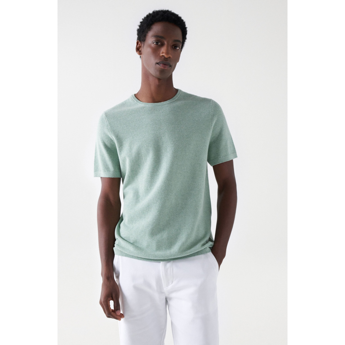 salsation Round Neck T-Shirt Blue Denim Salsation T-Shirt – Made